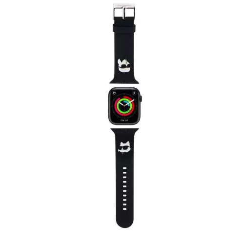 Karl Lagerfeld Karl and Choupette Head Apple Watch 42/44/45/49 mm óraszíj fekete (KLAWLSLKCNK)
