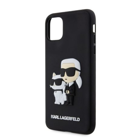 Karl Lagerfeld 3D Rubber Karl and Choupette Apple iPhone 11 (6.1) 2019 hátlapvédő tok fekete (KLHCP14SSNCHBCK)