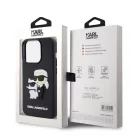 Karl Lagerfeld 3D Rubber Karl and Choupette Apple iPhone 13 Pro (6.1) hátlapvédő tok fekete (KLHCP14XSNCHBCK)