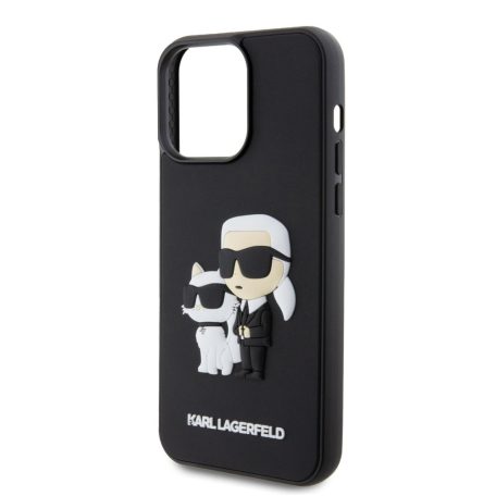 Karl Lagerfeld 3D Rubber Karl and Choupette Apple iPhone 14 Pro Max (6.7) hátlapvédő tok fekete (KLHCP14X3DRKCNK)