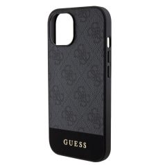   Guess Apple iPhone 15 (6.1) PU 4G Stripe MagSafe hátlapvédő tok fekete (GUHMP15SG4GLGR)