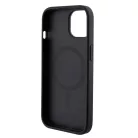 Guess Apple iPhone 15 (6.1) PU 4G Stripe MagSafe hátlapvédő tok fekete (GUHMP15SG4GLGR)