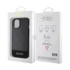 Guess Apple iPhone 15 (6.1) PU 4G Stripe MagSafe hátlapvédő tok fekete (GUHMP15SG4GLGR)