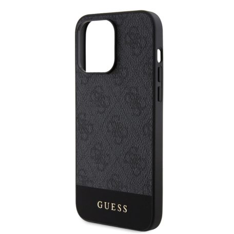 Guess Apple iPhone 15 Pro Max (6.7) PU 4G Stripe MagSafe hátlapvédő tok szürke (GUHMP15XG4GLGR)