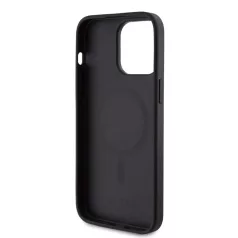   Guess Apple iPhone 15 Pro Max (6.7) PU 4G Stripe MagSafe hátlapvédő tok szürke (GUHMP15XG4GLGR)