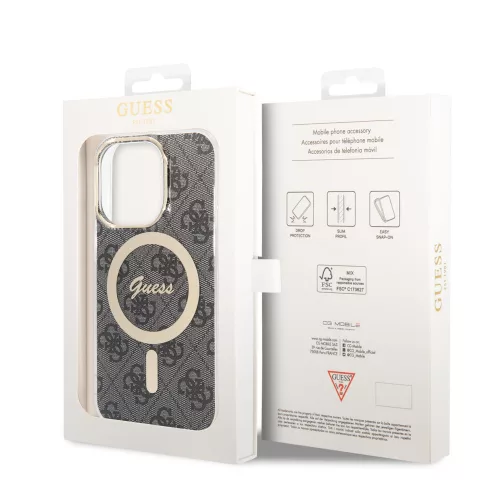 Guess Apple iPhone 15 Pro (6.1) IML 4G MagSafe hátlapvédő tok fekete (GUHMP15LH4STK)