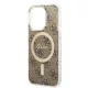 Guess Apple iPhone 15 Pro (6.1) IML 4G MagSafe hátlapvédő tok barna (GUHMP15LH4STW)