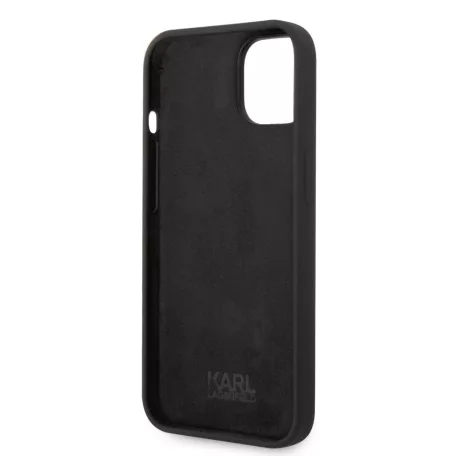 Karl Lagerfeld Liquid Silicone Ikonik NFT Apple iPhone 15 (6.1) hátlapvédő tok fekete (KLHCP15SSNIKBCK)