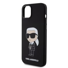   Karl Lagerfeld Liquid Silicone Ikonik NFT Apple iPhone 15 Plus (6.7) hátlapvédő tok fekete (KLHCP15MSNIKBCK)