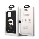 Karl Lagerfeld Liquid Silicone Ikonik NFT Apple iPhone 15 Pro (6.1) hátlapvédő tok fekete (KLHCP15LSNIKBCK)