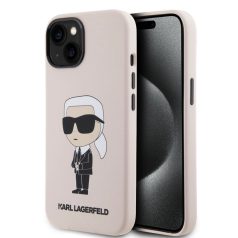   Karl Lagerfeld Liquid Silicone Ikonik NFT Apple iPhone 15 Pro Max (6.7) hátlapvédő tok pink (KLHCP15XSNIKBCP)
