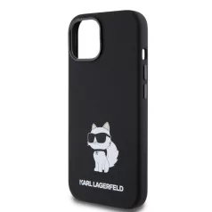   Karl Lagerfeld Liquid Silicone Choupette NFT Apple iPhone 15 (6.1) hátlapvédő tok fekete (KLHCP15SSNCHBCK)