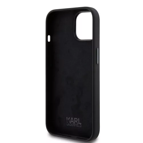Karl Lagerfeld Liquid Silicone Choupette NFT Apple iPhone 15 (6.1) hátlapvédő tok fekete (KLHCP15SSNCHBCK)