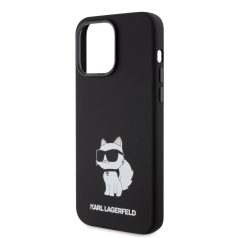   Karl Lagerfeld Liquid Silicone Choupette NFT Apple iPhone 15 Pro (6.1) hátlapvédő tok fekete (KLHCP15LSNCHBCK)