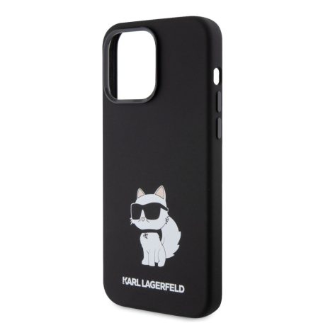 Karl Lagerfeld Liquid Silicone Choupette NFT Apple iPhone 15 Pro Max (6.7) hátlapvédő tok fekete (KLHCP15XSNCHBCK)