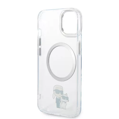 Karl Lagerfeld IML Karl and Choupette NFT MagSafe Apple iPhone 15 (6.1) hátlapvédő tok átlátszó (KLHCP14X3DRKCNK)