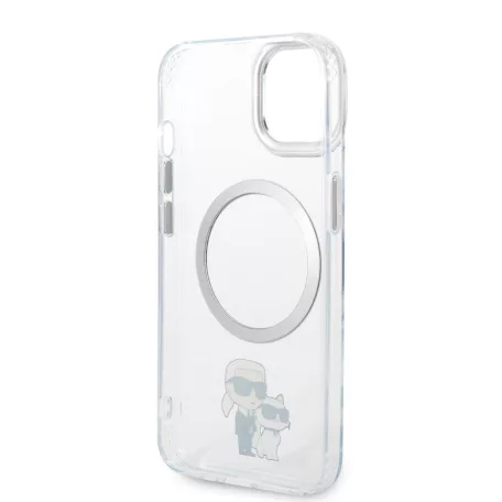 Karl Lagerfeld IML Karl and Choupette MagSafe Apple iPhone 15 Plus (6.7) hátlapvédő tok átlátszó (KLHMP15MHNKCIT)