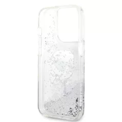   Karl Lagerfeld Liquid Glitter Karl Head Apple iPhone 15 Pro Max (6.7) hátlapvédő tok ezüst (KLHCP15XLNKHCH)
