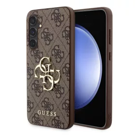   Guess Samsung S711 Galaxy S23 FE PU 4G Metal Logo hátlapvédő tok barna (GUHCP13SPU4GHBR)