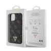 Guess Apple iPhone 12 / 12 Pro 2020 (6.1) PU Leather Metal Triangle hátlapvédő tok fekete (GUHCP12MPG4GPK)