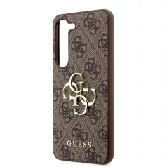   Guess PU 4G Metal Logo Samsung S921 Galaxy S24 (2024) hátlapvédő tok barna (GUHCS23S4GMGBR)