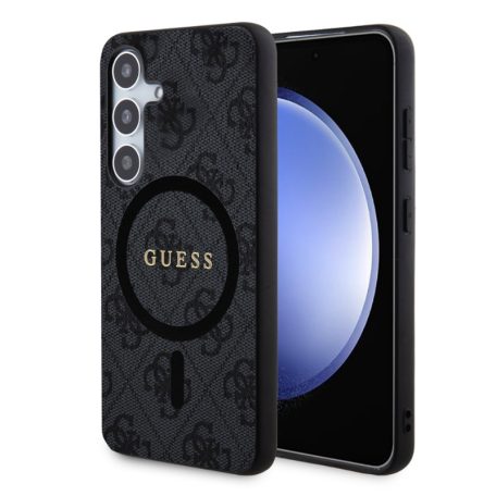 Guess PU Leather MagSafe Samsung S921 Galaxy S24 (2024) hátlapvédő tok fekete (GUHMS24SG4GFRK)