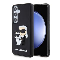   Karl Lagerfeld 3D Rubber Karl and Choupette Samsung S928 Galaxy S24 Ultra (2024) hátlapvédő tok fekete (KLHCS24L3DRKCNK)