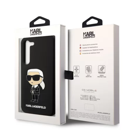 Karl Lagerfeld Liquid Silicone Ikonik NFT Samsung S926 Galaxy S24 Plus (2024) hátlapvédő tok fekete (KLHCS24MSNIKBCK)