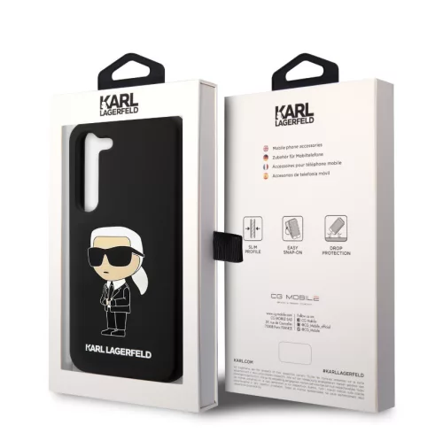 Karl Lagerfeld Liquid Silicone Ikonik NFT Samsung S928 Galaxy S24 Ultra (2024) hátlapvédő tok fekete (KLHCS24LSNIKBCK)