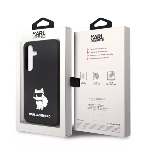 Karl Lagerfeld Liquid Silicone Choupette NFT Samsung S928 Galaxy S24 Ultra (2024) hátlapvédő tok fekete (KLHCS24LSNCHBCK)