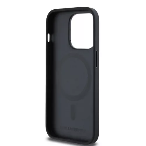 Karl Lagerfeld PU Leather Monogram Magsafe Apple iPhone 14 Pro Max (6.7) hátlapvédő tok fekete (KLHMP14XPKHPORPK)