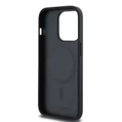   Karl Lagerfeld PU Leather Monogram Magsafe Apple iPhone 15 Pro (6.1) hátlapvédő tok fekete (KLHMP15LPKHPORPK)