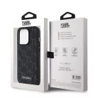 Karl Lagerfeld PU Leather Monogram Magsafe Apple iPhone 15 Pro (6.1) hátlapvédő tok fekete (KLHMP15LPKHPORPK)