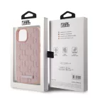 Karl Lagerfeld PU Leather Monogram Magsafe Apple iPhone 15 (6.1) hátlapvédő tok pink (KLHMP15SPKHPORPP)