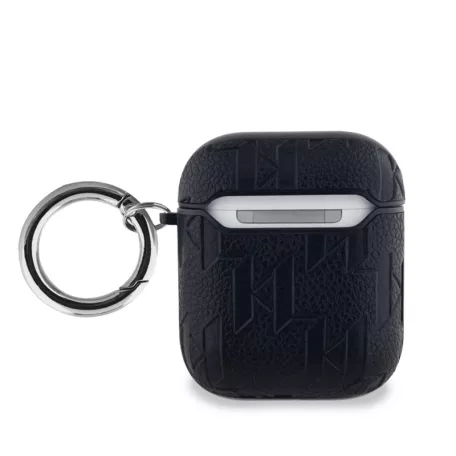 Karl Lagerfeld Embossed Karl and Choupette Heads Apple AirPods 1/2 PU tok fekete (KLA2PGKCPK)