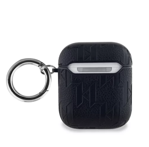 Karl Lagerfeld Embossed Karl and Choupette Heads Apple AirPods 1/2 PU tok fekete (KLA2PGKCPK)