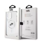 Karl Lagerfeld IML K&CH Heads Metal Frame MagSafe Apple iPhone 14 (6.1) hátlapvédő tok átlátszó (KLHMP14SHLSKCH)