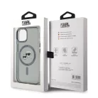Karl Lagerfeld IML K&CH Heads Metal Frame MagSafe Apple iPhone 15 Pro (6.1) hátlapvédő tok fekete (KLHMP15LHLSKCK)