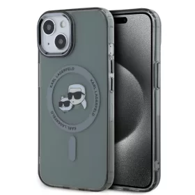   Karl Lagerfeld IML K&CH Heads Metal Frame MagSafe Apple iPhone 15 Pro Max (6.7) hátlapvédő tok fekete (KLHMP15XHLSKCK)