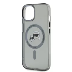   Karl Lagerfeld IML K&CH Heads Metal Frame MagSafe Apple iPhone 15 Pro Max (6.7) hátlapvédő tok fekete (KLHMP15XHLSKCK)