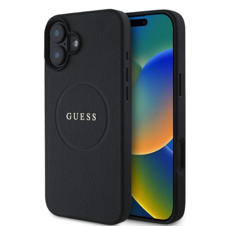 Guess PU Grained Classic Logo Apple iPhone 16 Pro Max (6.9) hátlapvédő tok fekete (GUHMP16XPGHSMMK)