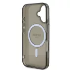 Guess Apple iPhone 16 Pro (6.3) IML Glitter Ring hátlapvédő MagSafe tok fekete (GUHMP16SHFGEREK)