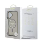 Guess Apple iPhone 16 Pro (6.3) IML Glitter Ring hátlapvédő MagSafe tok fekete (GUHMP16SHFGEREK)