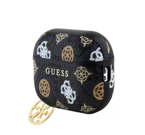Guess 4G Peony Charm Apple Airpods Pro 2 PC/PU tok fekete (GUAP2P4RPEK)