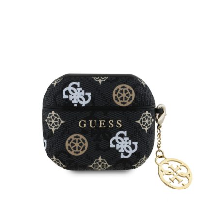 Guess 4G Peony Charm Apple Airpods 3 PC/PU tok fekete (GUA3P4RPEK)