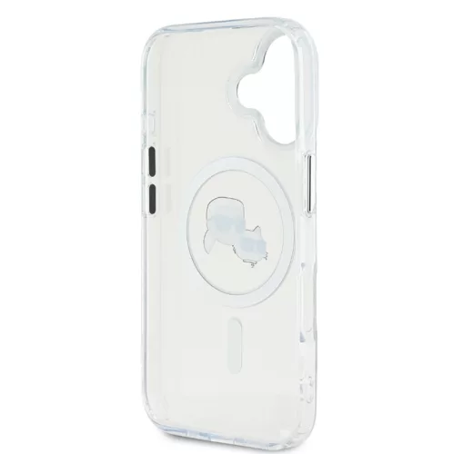 Karl Lagerfeld IML K&CH Heads Metal Frame MagSafe Apple iPhone 16 Plus (6.7) hátlapvédő tok átlátszó (KLHMP16MHLSKCH)