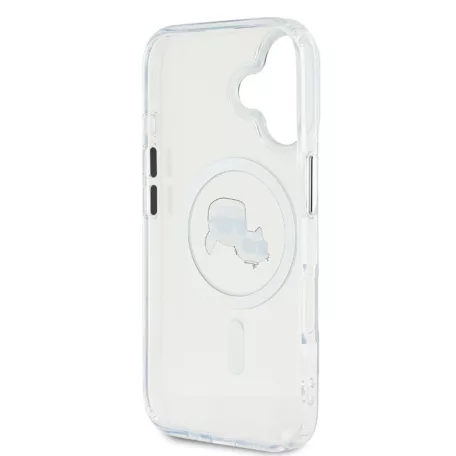 Karl Lagerfeld IML K&CH Heads Metal Frame MagSafe Apple iPhone 16 Pro Max (6.9) hátlapvédő tok átlátszó (KLHMP16LHLSKCH)