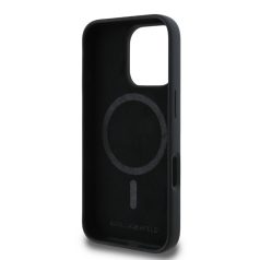   Karl Lagerfeld Liquid Silicone Karl and Choupette Apple iPhone 16 Pro (6.3) MagSafe hátlapvédő tok fekete (KLHMP16LSCMKCRHK)