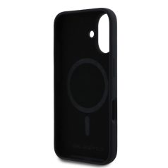   Karl Lagerfeld Liquid Silicone Karl and Choupette Apple iPhone 16 Pro Max (6.9) MagSafe hátlapvédő tok fekete (KLHMP16XSCMKCRHK)
