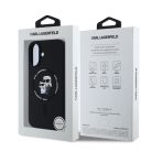 Karl Lagerfeld Liquid Silicone Karl and Choupette Apple iPhone 16 Pro Max (6.9) MagSafe hátlapvédő tok fekete (KLHMP16XSCMKCRHK)